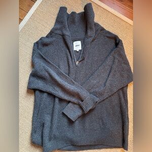 Aerie CozyUp Waffle Quarter Zip Sweater Size Small